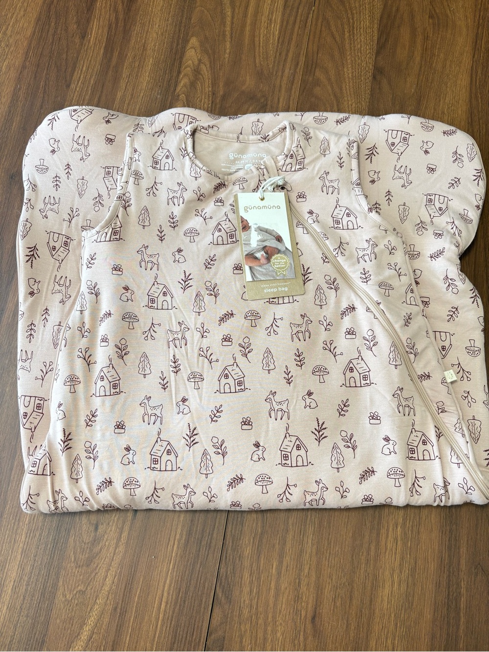 gunamuna Baby Bamboo Viscose Sleep Sack woodland print  24 36 Months New